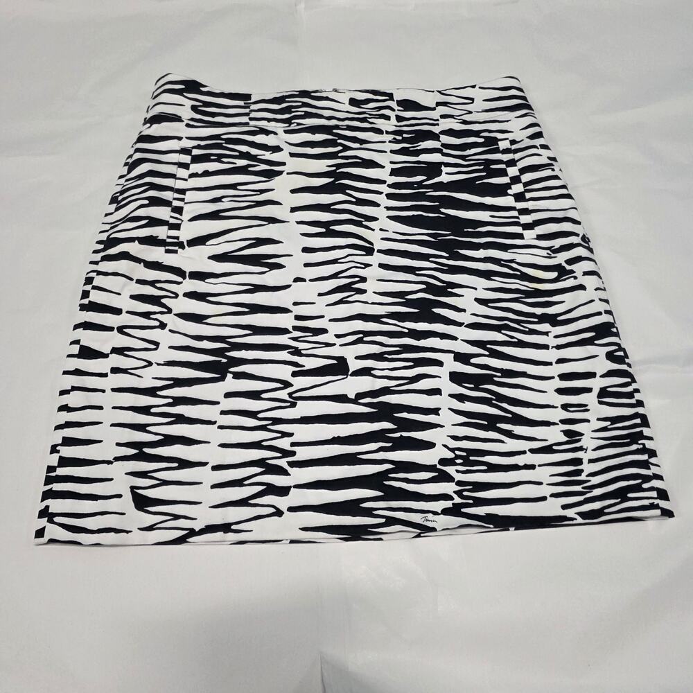 Trina Turk Banana Republic Skirt US 10 Summer 2012 black white lined zebra short